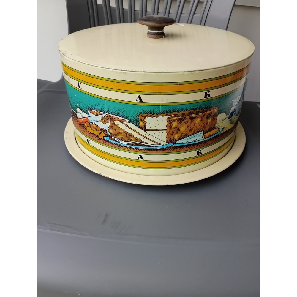 Vintage Cake Tin Ballonoff  - 1979 Pentron Industries & Bread Box Set Matching